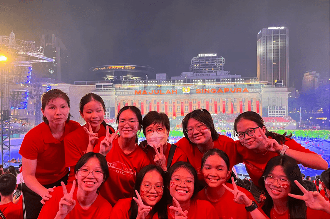 Scholars at the 58th National Day Parade
