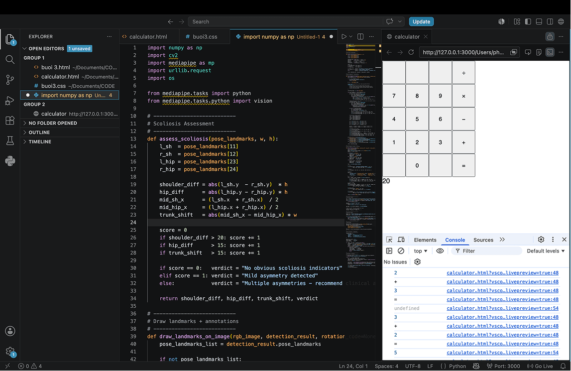 Python and Web Code Interface