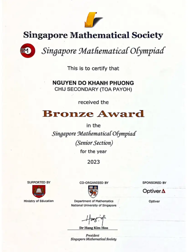 Bronze | Singapore Mathematical Olympiad | 2023