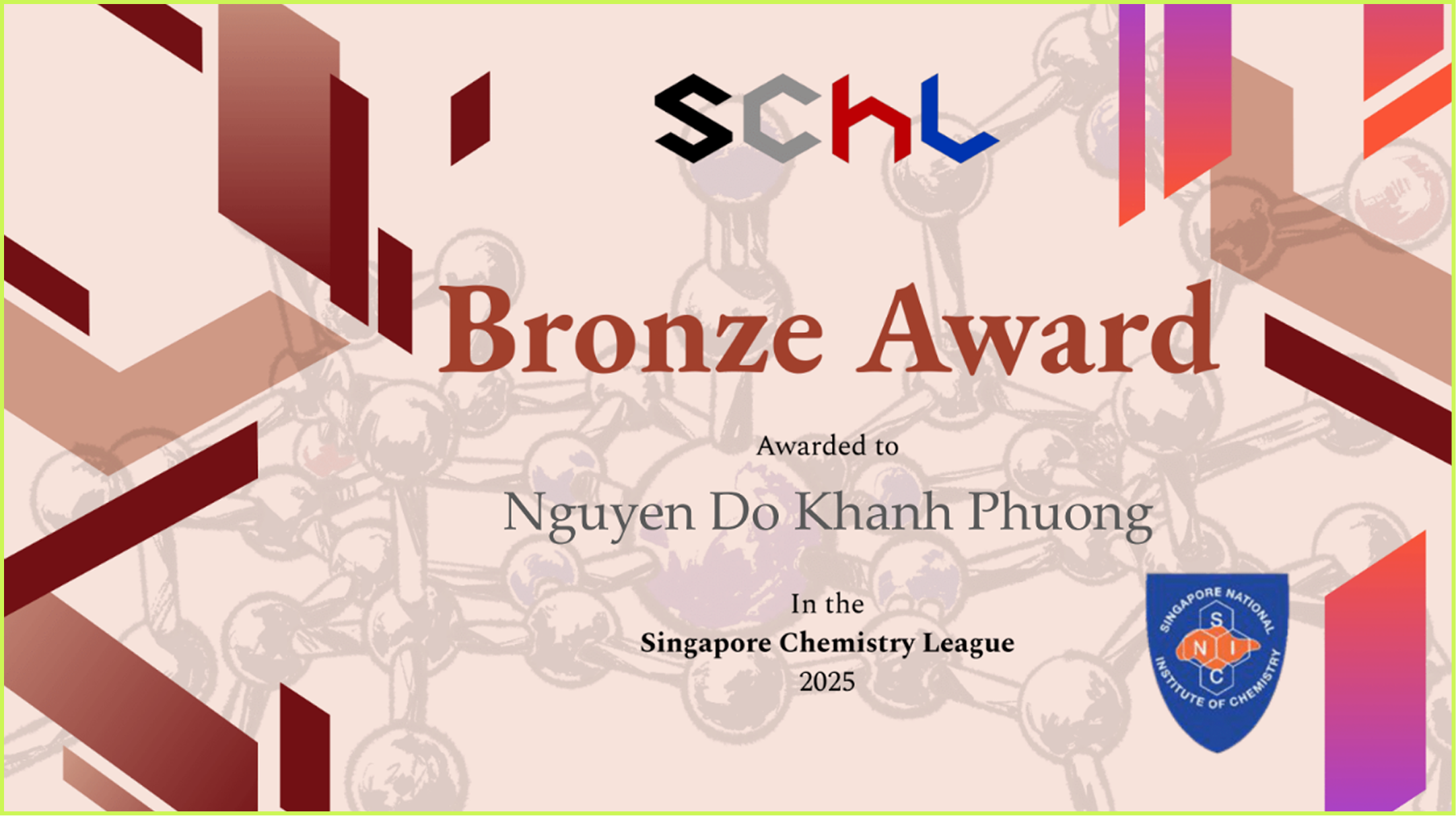 Bronze | Singapore Chemistry League | 2025